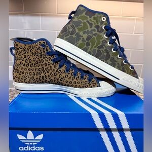 Adidas Originals Niza high RF High-Top Sneakers in Leopard and Olive Camo